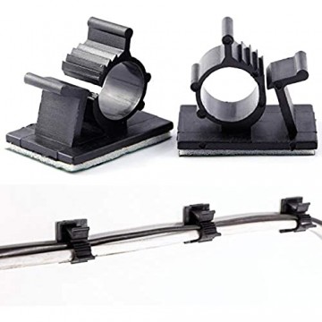 Nuluxi Verstellbare Kabelschellen Einstellbar Kabelschellen Schwarz Einstellbare Kabelclips Einfach zu verwenden Adhesive Verstellbare Kabelclips Universal für die Meisten Größe Drähte (50 Stück)