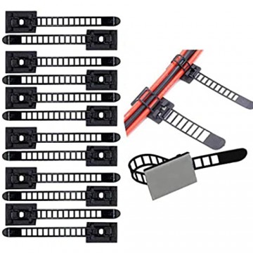 Wivarra Verstellbare Kabelhalter Set Management Kabel Clips von Kabelbefestigung Drahthalter mit Klebstoff Gesicherte Unterlage