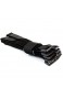 10 Stretch-Klettkabelbinder 30 cm Kunststofföse schwarz