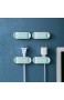 ADWA Steckerhalter Kabel-Clips selbstklebend 4-teiliges Set Kunststoffhaken für Stecker Drahthaltersystem Kordelhaken für Schreibtisch Wand Auto Hellblau