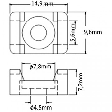 AERZETIX: 100 x Schraubbefestigung Halterung Kabelbinder max. 5 6 mm C41900