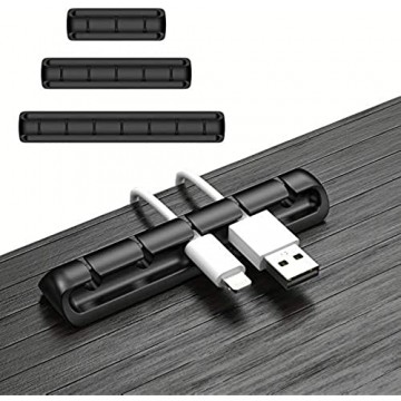 Kabel-Clips Kabel-Organizer 3 Packungen schwarz Kabel-Management für die Organisation von Kabeln Zuhause Büro Auto und Schreibtischen selbstklebende Kabelhalter (7 5 und 3 Steckplätze)