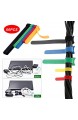 Kabelbinder mit Klett Kabelbinderset Wiederverwendbare Kabelklett Seilklett mit Klettverschluss für PC TV USB Netzwerkkabel 60 Stück