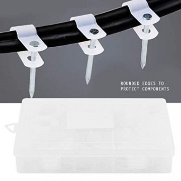 Ladieshow 200pcs Nylon Kunststoff P Verschlüsse Clips Clamps Assorted Box für Cable Conduit Kit(Weiß)