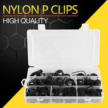 Shanbor Nylonschrauben Kunststoff-Kabelklemmen vom Typ R 200 Stück Clips mit 5 Größen Befestigungssortiment für Kabelkanäle