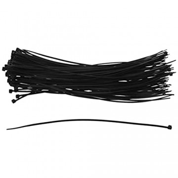 SHUAISHUAI Einfach zu verwenden 100 x dünnes schwarzes Kabel ordentlich Krawatten Zip Krawatten Strap Wrap 200mm x 3mm (Color : Black)