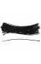 SHUAISHUAI Einfach zu verwenden 100 x dünnes schwarzes Kabel ordentlich Krawatten Zip Krawatten Strap Wrap 200mm x 3mm (Color : Black)