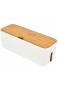 TOPBATHY Kabelmanagement Aufbewahrungsbox Kabel-Organizer Zubehör für Zuhause Kabel-Organizer versteckte Box mit weißer Holzabdeckung