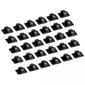 Usee Kabel-Clips 30 Stück selbstklebende Draht-Schnur-Clips Kabel-Management-Organizer für Auto Büro Schreibtisch Zuhause (schwarz)
