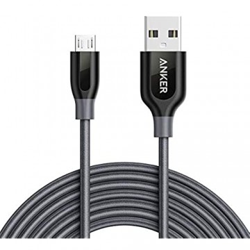 Anker Powerline+ 3 m Micro USB Kabel Das hochwertige schnellere & beständigere Ladekabel für Samsung Nexus LG Motorola Android Smartphones und weitere (Grau)