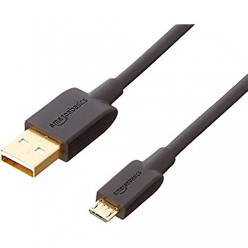 Basics 7A82V4 Verbindungskabel USB 2.0 USB-A-Stecker auf Micro-USB-B-Stecker (1 Stück) 0 9 m Schwarz