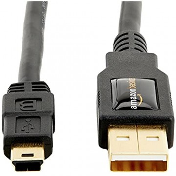 Basics 7GUK USB 2.0 A-Stecker auf Mini-B-Stecker (1 8 m) Schwarz