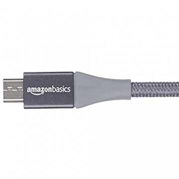 Basics - USB-2.0-A auf Micro-B-Kabel mit doppelt geflochtenem Nylon | 1 8 m Dunkelgrau