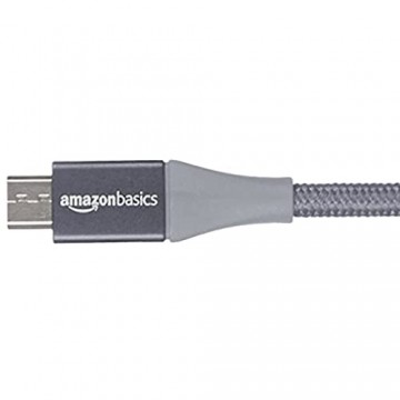 Basics - USB-2.0-A auf Micro-B-Kabel mit doppelt geflochtenem Nylon | 3 m Dunkelgrau