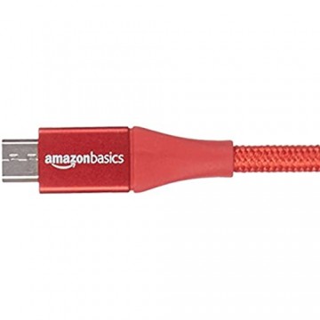 Basics - USB-2.0-A auf Micro-B-Kabel mit doppelt geflochtenem Nylon | 3 m Rot