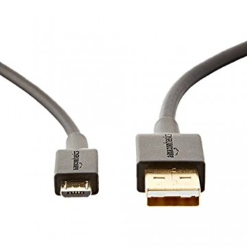 Basics Verbindungskabel USB 2.0 USB-A-Stecker auf Micro-USB-B-Stecker (2 Stück) 0 9 m Schwarz