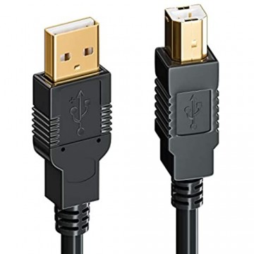 deleyCON 10m aktives USB 2.0 Kabel Druckerkabel Scanner Kabel mit Signalverstärker USB2.0 Repeaterkabel PC Computer Drucker Scanner