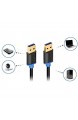 deleyCON 3m USB 3.0 Super Speed Kabel - USB A-Stecker zu USB A-Stecker - Übertragungsraten bis zu 5Gbit/s - Schwarz/Blau