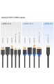 deleyCON 3m USB 3.0 Super Speed Kabel - USB A-Stecker zu USB A-Stecker - Übertragungsraten bis zu 5Gbit/s - Schwarz/Blau