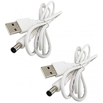 DZYDZR 2 Stück 5V USB auf DC 5V Power Kabel – USB A 2 1mm/5 5mm Adapterkabel 1m / 3ft Weiß “MEHRWEG”