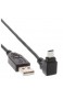 InLine 34110 USB 2.0 Mini-Kabel Stecker A an Mini-B Stecker (5pol.) oben abgewinkelt 90° schwarz 1m