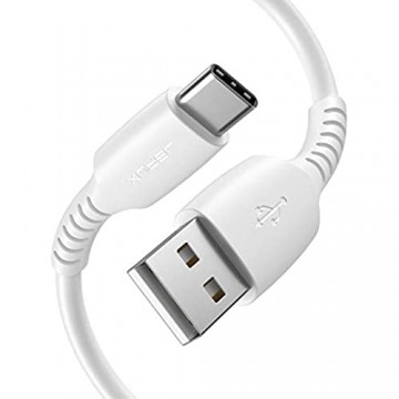 JSAUX USB 2.0 Kabel USB A auf USB C [2M 2Stücke] Thunderbolt 3 Kabel für Huawei P10 P20Mate P20Lite Samsung S8/S9 MacBook pro MacBook air Redmi Note 8 Und Andere Modelle-Weiß.