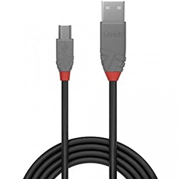 LINDY 36720 0.2m USB 2.0 Typ A an Mini-B Kabel Anthra Line anthrazit 0 2 m
