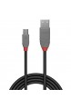 LINDY 36720 0.2m USB 2.0 Typ A an Mini-B Kabel Anthra Line anthrazit 0 2 m