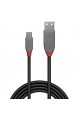 LINDY 36730 0.2m USB 2.0 Typ A an Micro-B Kabel Anthra Line anthrazit