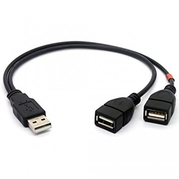Maxhood USB 2.0 1 bis 2 Y Splitter Kabel USB 2.0 Typ A Stecker auf doppelte USB 2.0 Buchse Jack Sync Datenkabel 30CM / 1ft (nur eine Seite zum Aufladen) (1M / 2FM)