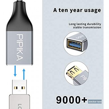 PIPIKA USB 3.0 Verlängerung Kabel [1M] USB A Stecker auf A Buchse Nylon Verlängerungskabel 5Gbps Superschnelle mit Vergoldeten Kontakte für Kartenlesegerät Tastatur Drucker Scanner Kamera usw