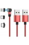 Ruibo Sike 360º + 180º Drehung Magnetisches USB-Kabel Handy-Schnellladekabel (3 in 1 rot)