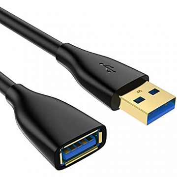 Syncwire USB 3.0 Verlängerungs Kabel - 2M Verlängerungskabel USB Aufladen und Daten mit 5 Gbit/s für Kartenlesegerät Tastatur Maus Drucker Scanner Kamera USB-Stick USB-Hub Joystick - Schwarz