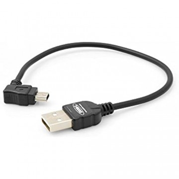 System-S Mini USB Kabel 90 Grad gewinkelt Winkelstecker Datenkabel Ladekabel 20 cm