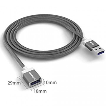 TUPower K50 USB 3.0 Verlängerungskabel 1m USB-Verlängerung Kabel OTG-fähig 5Gbps Super Speed mit Nylon