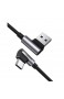 UGREEN USB-C Ladekabel 90 Grad Nylon Winkelstecker USB Typ C Kabel Schnellladekabel kompatibel mit Galaxy S21 S20 S10 S9 S8 A51 A20e A21s Huawei P30 Lite Mi9 Redmi Note 9 Xperia 10 ii usw. (0.5m)