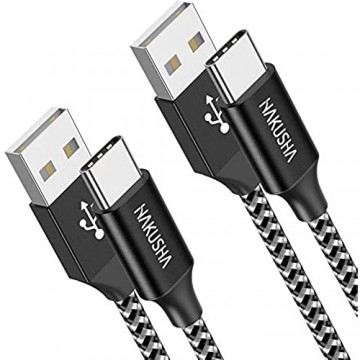 USB C Kabel [2 Stück 3M ] 3A USB Typ C Kabel Nylon geflochten USB C Ladekabel und Datenkabel Fast Charge Sync schnellladekabel für Samsung S10/S9/S8+ Huawei P30/P20/P10 Google Pixel Xperia XZ