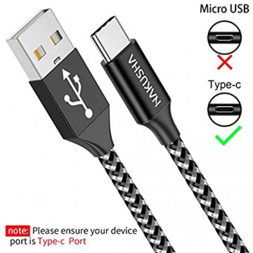 USB Typ C Kabel [3M ] 3A Nylon geflochten USB C Ladekabel und Datenkabel Fast Charge Sync schnellladekabel für Samsung S10/S9/S8+ Huawei P30/P20/P10 Google Pixel Xperia XZ