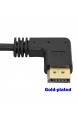 90 Grad DisplayPort auf DisplayPort Kabel linker Winkel 1 2 DP-Kabel Stecker auf Buchse Verlängerungskabel mit Panel Mount Schraubenloch für Audio und Video 30 cm