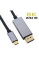 Cablecc Thunderbolt 3 USB 3.1 Typ C USB-C zu DisplayPort 1.4 DP 8K 30Hz UHD HDTV Kabel 2m für Laptop