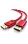 CSL - 8k DisplayPort Kabel 3m - Displayport auf Displayport - DP 1.4-7680 x 4320 60Hz - 3840 x 2160 120Hz - 1920 x 1200 240Hz - Bandbreite von bis zu 32 4 Gbit s - HBR3 DSC 1.2 HDR 10 - rot