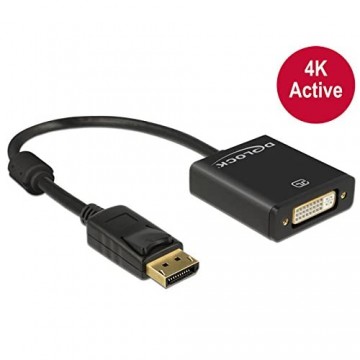 Delock Adapterkabel DisplayPort 1.2 Stecker > DVI 24+5 Buchse 4K Aktiv schwarz