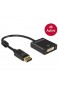 Delock Adapterkabel DisplayPort 1.2 Stecker > DVI 24+5 Buchse 4K Aktiv schwarz