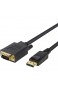 DisplayPort auf VGA Kabel CableCreation 1 8M Gold überzogenes DP zu VGA-Kabel Standard-DP-Stecker-auf-VGA-Stecker-Kabel 6FT/ Schwarz