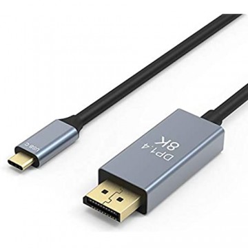 ELUTENG Displayport Kabel 8K @ 60Hz 4K @ 120Hz USB C to Displayport (Thunderbolt 3 kompatibel) DP 1.4 Kabel für MacBook Pro Laptop Projector TV PC usw. -3 m schwarz