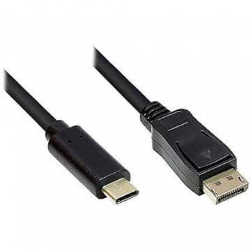 Good Connections Adapterkabel - USB-C Stecker an Displayport 1.2 / DP 1.2 Stecker - 4K / UHD @60Hz - KUPFERLEITER - 10 m - schwarz GC-M0109
