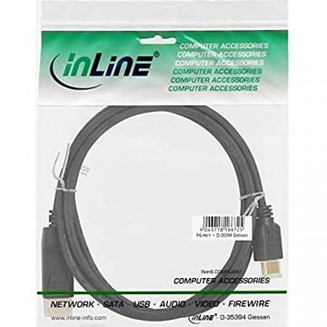 InLine 17186 DisplayPort zu HDMI Konverter Kabel schwarz 0 5m