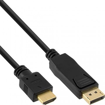 InLine 17187 DisplayPort zu HDMI Konverter Kabel schwarz 0 3m