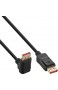 InLine® DisplayPort 1.4 Kabel 8K4K nach unten gewinkelt schwarz/Gold 2m 17152U