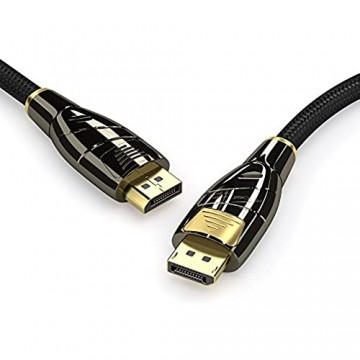KabelDirekt – DisplayPort Kabel – 10m (4K 60Hz Version 1.2 Stecker mit Verriegelung Nylon Ummantelung) – PRO Series
